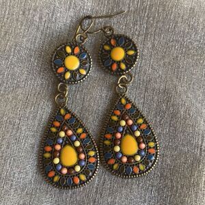 Bohemia Vintage Drop Dangle Earrings Multi Color‎ 2.5" Length
